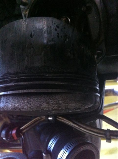 Figure 2: Damage to number three cylinder and piston